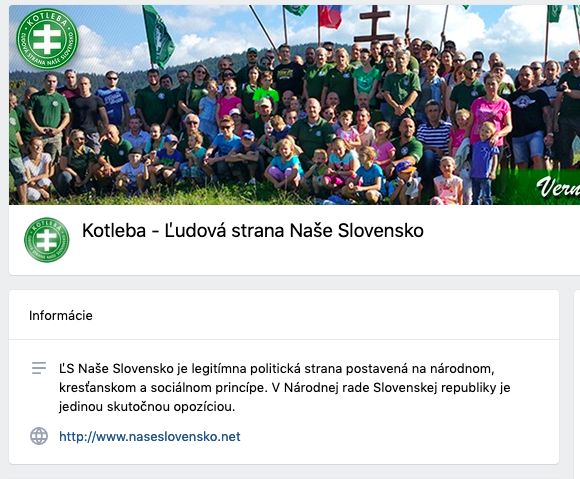 Na ofici�lnej str�nke �SNS na ruskej soci�lnej sieti je tie� uveden� web naseslovensko.net