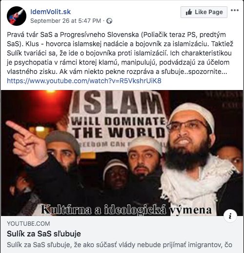 Kon�pira�n� obsah str�nky Idemvolit.sk